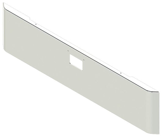 BUMPER FOR PETERBILT 379, 378, 357 1987-2007 22" SQUARE ROLLED END CHROME WITH 379 STYLE LICENCE PLATE HANGER BOLTS & TOW HOLE & NO MOUNTING HOLES AND WITH UNIVERSAL BRACKETS THAT FIT CB, CQ, FD, FE ,HA, HC, GO