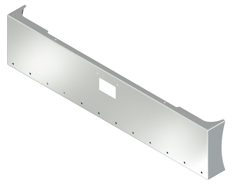 BUMPER FOR PETERBILT 379, 378, 357 1987-2007 20" AMERICAN EAGLE BOXED END WITH 8" EARS CHROME WITH 379 STYLE LICENCE PLATE HANGER BOLTS & TOW HOLE & NO MOUNTING HOLES, LIGHT HOLES