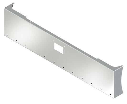 BUMPER FOR PETERBILT 379, 378, 357 1987-2007 20" AMERICAN EAGLE BOXED END WITH 8" EARS CHROME WITH 379 STYLE LICENCE PLATE HANGER BOLTS & TOW HOLE & NO MOUNTING HOLES, LIGHT HOLES