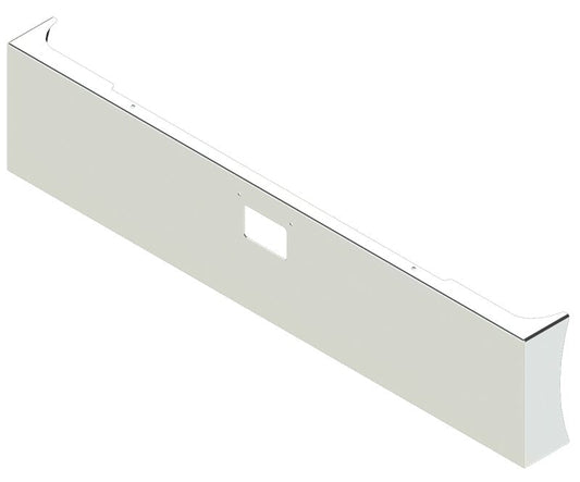 BUMPER FOR PETERBILT 379, 378, 357 1987-2007 20" AMERICAN EAGLE BOXED END WITH 8" EARS CHROME WITH 379 STYLE LICENCE PLATE HANGER BOLTS & TOW HOLE & NO MOUNTING HOLES AND WITH UNIVERSAL BRACKETS THAT FIT CB, CQ, FD, FE ,HA, HC, GO