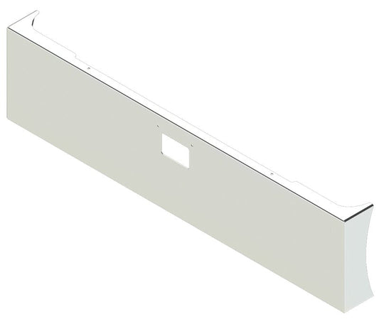 BUMPER FOR PETERBILT 379, 378, 357 1987-2007 22" AMERICAN EAGLE BOXED END WITH 8" EARS STAINLESS STEEL WITH 379 STYLE LICENCE PLATE HANGER BOLTS & TOW HOLE & NO MOUNTING HOLES AND WITH UNIVERSAL BRACKETS THAT FIT CB, CQ, FD, FE ,HA, HC, GO