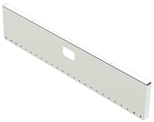 BUMPER FOR PETERBILT 379, 378, 357 1987-2007 20" BOXED END CHROME WITH TOW HOLE & NO MOUNTING HOLES AND 25 HOLES FOR 3/4" LIGHTS, WITH UNIVERSAL BRACKETS THAT FIT CB, CQ, FD, FE ,HA, HC, GO