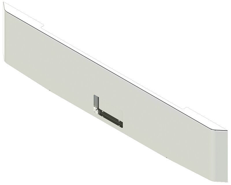 BUMPER FOR PETERBILT 379, 378, 357 1987-2007 WITH NO MOUNTING HOLES AND FRENCHED IN LICENSE PLATE BOX, WITH UNIVERSAL BRACKETS THAT FIT CB, CQ, FD, FE ,HA, HC, GO