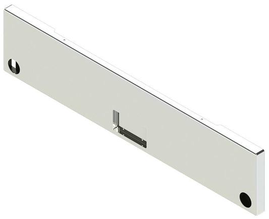 BUMPER FOR PETERBILT 379, 378, 357 1987-2007 20" BOXED END CHROME WITH NO MOUNTING HOLES AND 2 HOLES FOR 4" LIGHTS, FRENCHED IN LICENSE PLATE BOX, WITH UNIVERSAL BRACKETS THAT FIT CB, CQ, FD, FE ,HA, HC, GO