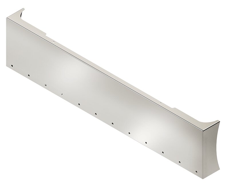 BUMPER FOR PETERBILT 379, 378, 357 1987-2007 20" AMERICAN EAGLE BOXED END WITH 8" EARS CHROME WITH NO MOUNTING HOLES, LIGHT HOLES