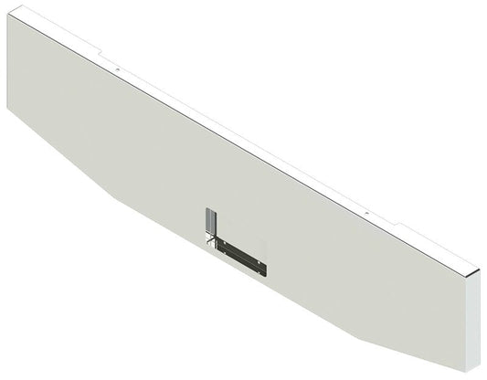 BUMPER FOR PETERBILT 379, 378, 357 1987-2007 22" BOXED END TAPER CHROME WITH NO MOUNTING HOLES AND FRENCHED IN LICENSE PLATE BOX, WITH UNIVERSAL BRACKETS THAT FIT CB, CQ, FD, FE ,HA, HC, GO