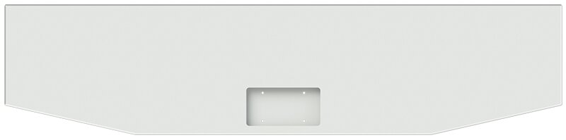 BUMPER FOR PETERBILT 379, 378, 357 1987-2007 22" BOXED END TAPER CHROME WITH NO MOUNTING HOLES AND FRENCHED IN LICENSE PLATE BOX, WITH UNIVERSAL BRACKETS THAT FIT CB, CQ, FD, FE ,HA, HC, GO