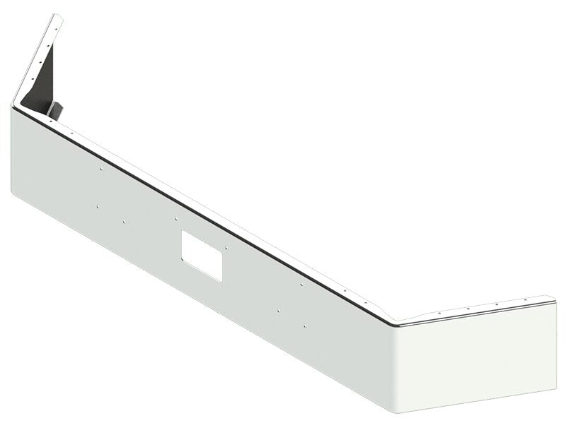 BUMPER FOR PETERBILT 357, 378 SETBACK AXLE 1987-2004 14" OPEN END CHROME WITH TOW HOLE