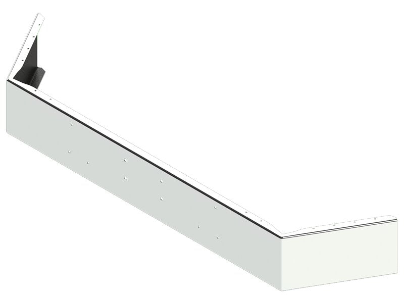 BUMPER FOR PETERBILT 357, 378 SETBACK AXLE 1987-2004 12" OPEN END STAINLESS STEEL WITH EXTERIOR BOLT ON HITCH HOLES