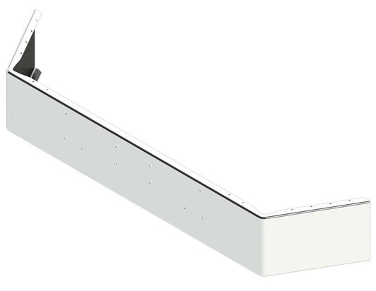 BUMPER FOR PETERBILT 357, 378 SETBACK AXLE 1987-2004 14" OPEN END CHROME WITH EXTERIOR BOLT ON HITCH HOLES