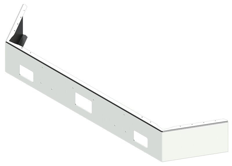 BUMPER FOR PETERBILT 357, 378 SETBACK AXLE 1987-2004 12" OPEN END CHROME