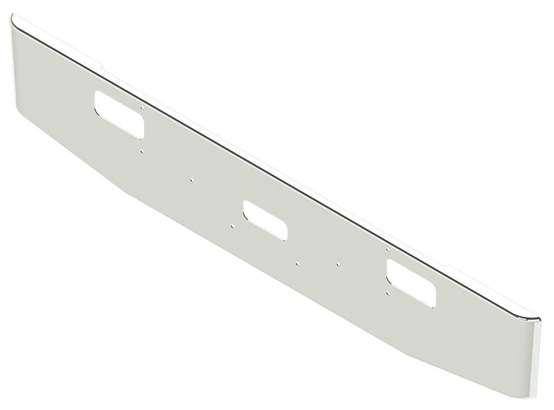 BUMPER FOR PETERBILT 362 CABOVER 1981-2000 16" TAPER ROLLED END CHROME WITH TOW HOLE & STEP HOLES