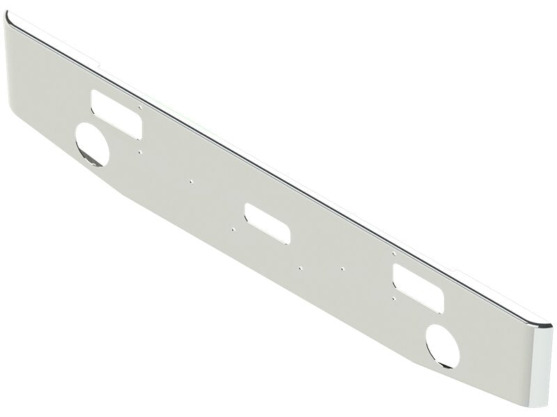 BUMPER FOR PETERBILT 362 CABOVER 1981-2000 16" TAPER ROLLED END CHROME WITH ROUND FOG LIGHT HOLES & STEP HOLES & TOW HOLE