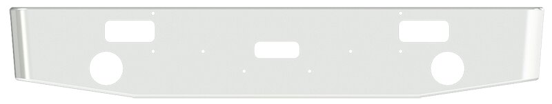 BUMPER FOR PETERBILT 362 CABOVER 1981-2000 16" TAPER ROLLED END CHROME WITH ROUND FOG LIGHT HOLES & STEP HOLES & TOW HOLE