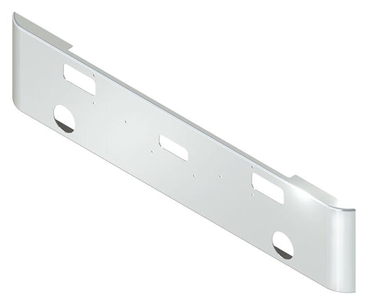 BUMPER FOR PETERBILT 362 CABOVER 1981-2000 20" SQUARE ROLLED END CHROME WITH ROUND FOG LIGHT HOLES & STEP HOLES & TOW HOLE