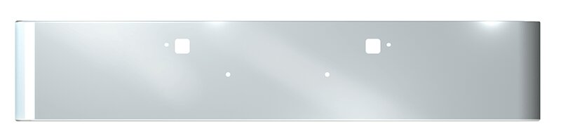 BUMPER FOR PETERBILT 388 HIGH CLEARANCE 2007-2022 18" SQUARE ROLLED END CHROME WITH TOW HOLE