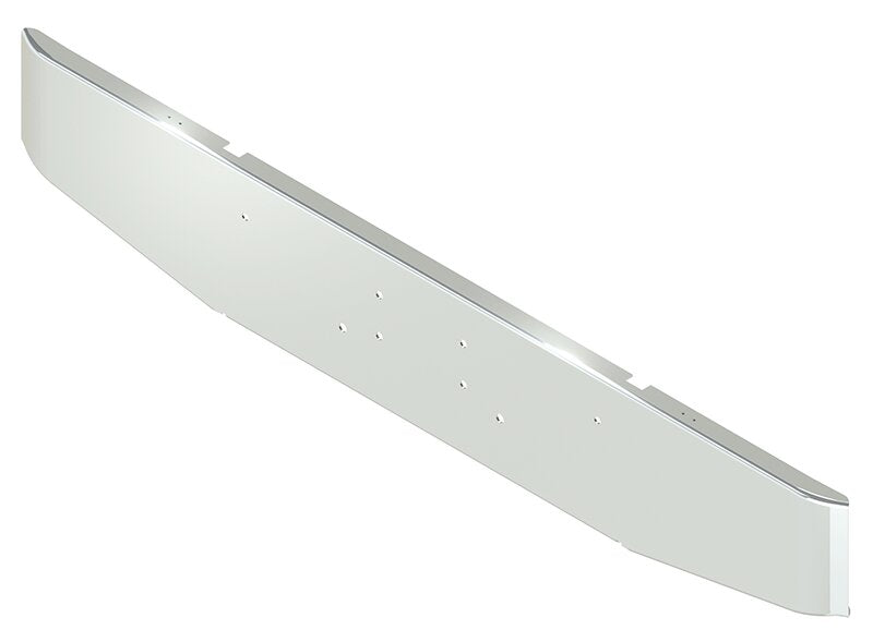 BUMPER FOR PETERBILT 388 HIGH CLEARANCE 2007-2022 16" TAPER ROLLED END CHROME WITH EXTERIOR BOLT ON HITCH HOLES