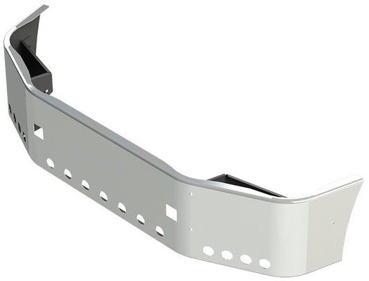 BUMPER FOR PETERBILT 386 SETBACK AXLE 2006-2015 18" SETBACK AXLE CHROME WITH TOW HOLE AND 15 HOLES FOR 2" LIGHTS
