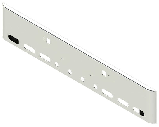 Bumper For KENWORTH, KW, W990, 2018-2026, 18", SQUARE ROLLED END, CHROME, TOW HOLES, LIGHT HOLES, 7ga