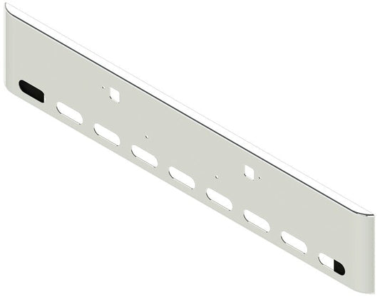 Bumper For KENWORTH, KW, W990, 2018-2026, 18", SQUARE ROLLED END, CHROME, TOW HOLES, LIGHT HOLES, 7ga