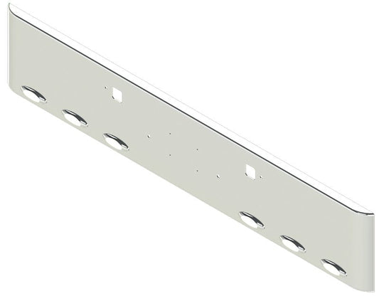 Bumper For KENWORTH, KW, W990, 2018-2026, 18", SQUARE ROLLED END, CHROME, TOW HOLES, LIGHT HOLES, 7ga