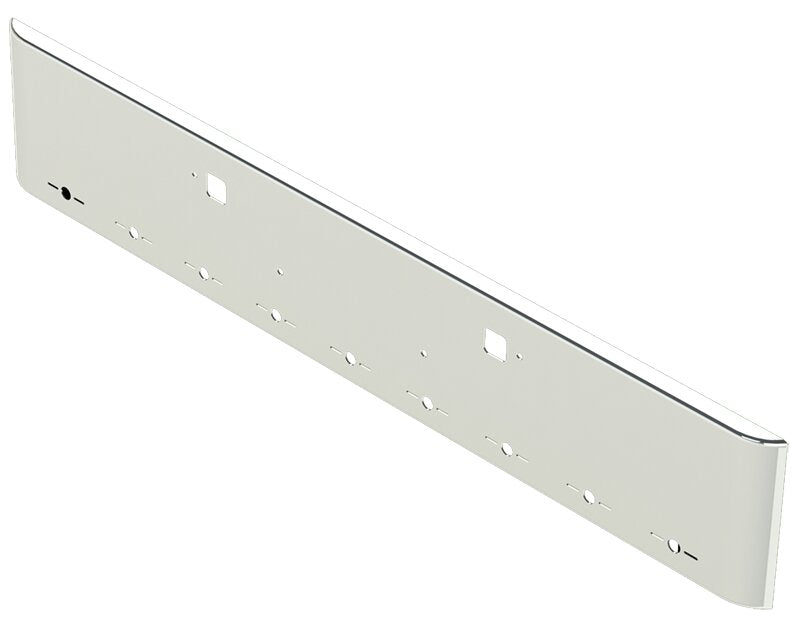 Bumper For KENWORTH, KW, W990, 2018-2026, 18", SQUARE ROLLED END, CHROME, TOW HOLES, LIGHT HOLES, 7ga