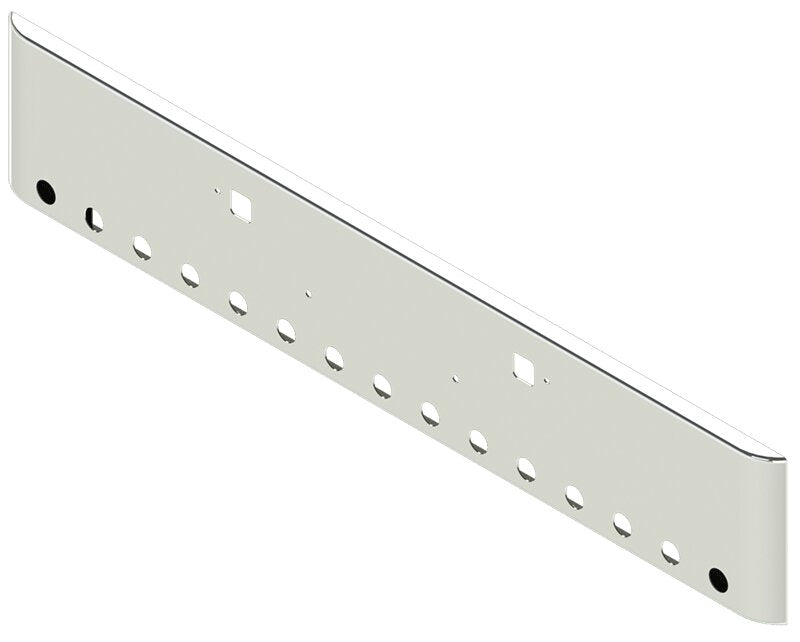 Bumper For KENWORTH, KW, W990, 2018-2026, 18", SQUARE ROLLED END, CHROME, TOW HOLES, LIGHT HOLES, 7ga