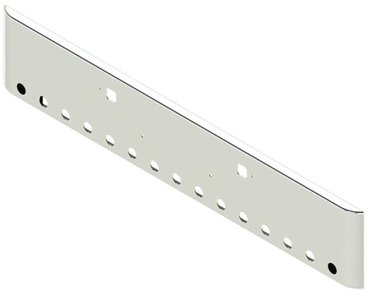 Bumper For KENWORTH, KW, W990, 2018-2026, 18", SQUARE ROLLED END, CHROME, TOW HOLES, LIGHT HOLES, 7ga