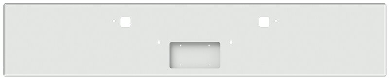 BUMPER FOR PETERBILT 365, 367, 388, 389, 567 2007-2022 18" BOXED END CHROME WITH TOW HOLE AND FRENCHED IN LICENSE PLATE BOX