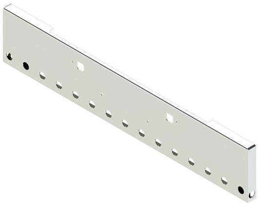 BUMPER FOR PETERBILT 365, 367, 388, 389, 567 2007-2022 18" BOXED END CHROME WITH TOW HOLE AND 15 HOLES FOR 2" LIGHTS, 2" HOLE AT EACH END OF THE BUMPER