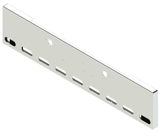 BUMPER FOR PETERBILT 365, 367, 388, 389, 567 2007-2022 20" BOXED END CHROME WITH TOW HOLE AND 9 OVAL HOLES, LICENSE PLATE HOLES