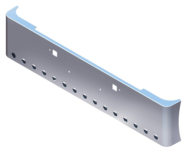 BUMPER FOR PETERBILT 365, 367, 388, 389, 567 2007-2022 20" AMERICAN EAGLE ROLLED END WITH 8" EARS CHROME WITH TOW HOLE AND 15 HOLES FOR 2" LIGHTS