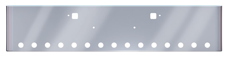 Bumper For KENWORTH, KW, W990, 2018-2026, 20", AMERICAN EAGLE ROLLED END WITH 8" EARS, CHROME, TOW HOLES, LIGHT HOLES, 10ga