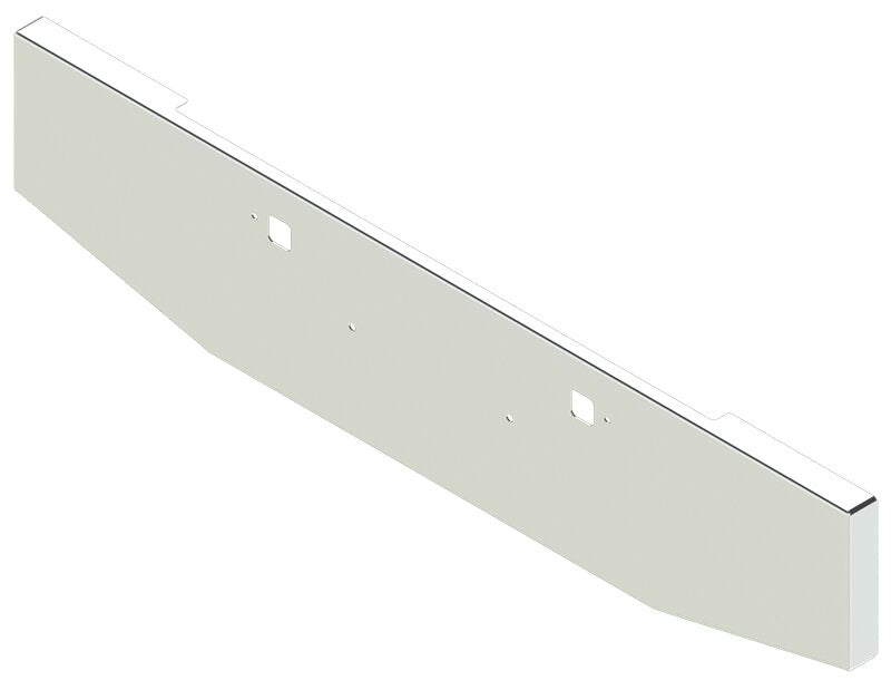 Bumper For KENWORTH, KW, W990, 2018-2026, 20", BOXED END TAPER, CHROME, TOW HOLES, 10ga