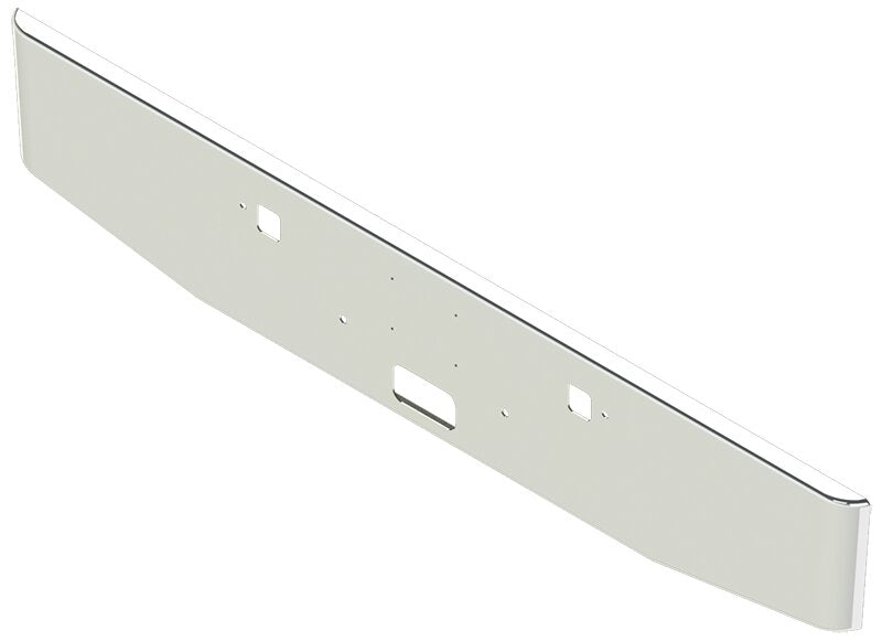 Bumper For KENWORTH, KW, W990, 2018-2026, 16", TAPER ROLLED END, CHROME, TOW HOLES, STEP HOLES, 7ga