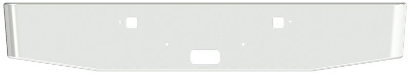 Bumper For KENWORTH, KW, W990, 2018-2026, 16", TAPER ROLLED END, CHROME, TOW HOLES, STEP HOLES, 7ga