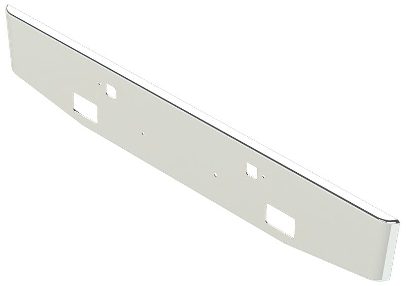 Bumper For KENWORTH, KW, W990, 2018-2026, 16", TAPER ROLLED END, CHROME, FOG HOLES, TOW HOLES, 7ga