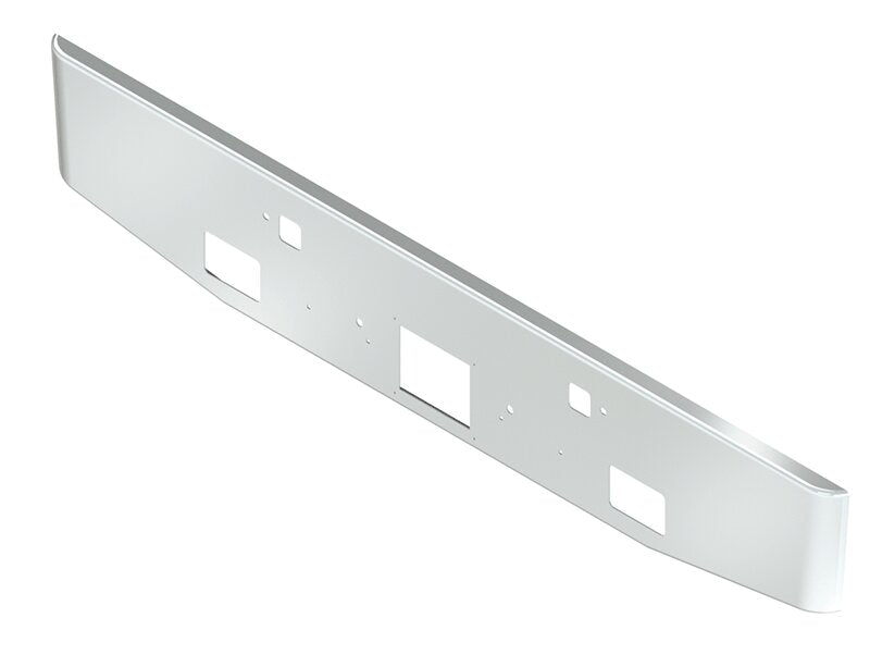 Bumper For KENWORTH, KW, W990, 2018-2026, 16", TAPER ROLLED END, CHROME, FOG HOLES, STEP HOLES, VORAD HOLE, 7ga