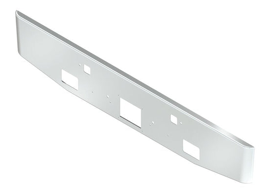 Bumper For KENWORTH, KW, W990, 2018-2026, 16", TAPER ROLLED END, CHROME, FOG HOLES, STEP HOLES, VORAD HOLE, 7ga