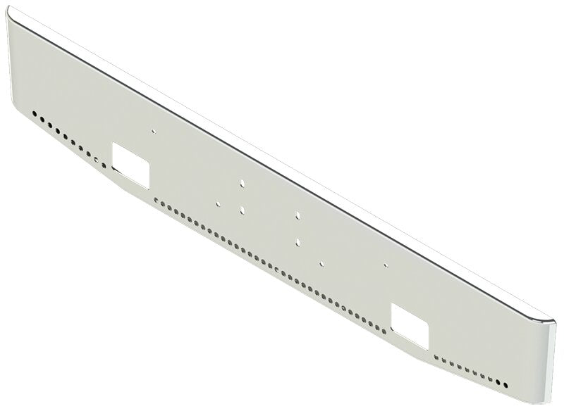 BUMPER FOR PETERBILT 365, 367, 388, 389, 567 2007-2022 16" TAPER ROLLED END CHROME, LIGHT HOLES
