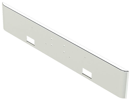 Bumper For KENWORTH, KW, W990, 2018-2026, 18", SQUARE ROLLED END, CHROME, FOG HOLES, HITCH HOLES, 7ga