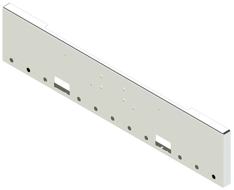 Bumper For KENWORTH, KW, W990, 2018-2026, 20", BOXED END, CHROME, FOG HOLES, HITCH HOLES, LIGHT HOLES, 10ga