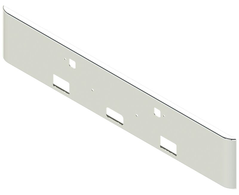 Bumper For KENWORTH, KW, W990, 2018-2026, 18", SQUARE ROLLED END, CHROME, FOG HOLES, TOW HOLES, STEP HOLES, 7ga