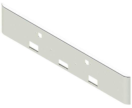 Bumper For KENWORTH, KW, W990, 2018-2026, 18", SQUARE ROLLED END, CHROME, FOG HOLES, TOW HOLES, STEP HOLES, 7ga