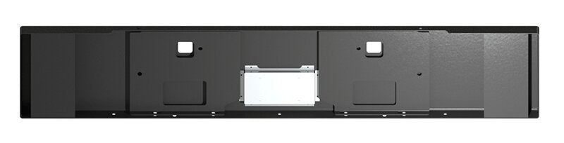 BUMPER FOR PETERBILT 365, 367, 388, 389, 567 2007-2022 18" BOXED END CHROME WITH TOW HOLE & NO MOUNTING HOLES AND FRENCHED IN LICENSE PLATE BOX, WITH UNIVERSAL BRACKETS THAT FIT CB, CQ, FD, FE ,HA, HC, GO