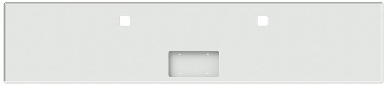 BUMPER FOR PETERBILT 365, 367, 388, 389, 567 2007-2022 20" BOXED END CHROME WITH TOW HOLE & NO MOUNTING HOLES AND FRENCHED IN LICENSE PLATE BOX, WITH UNIVERSAL BRACKETS THAT FIT CB, CQ, FD, FE ,HA, HC, GO