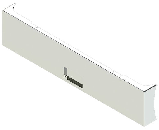 BUMPER FOR PETERBILT 365, 367, 388, 389, 567 2007-2022 WITH NO MOUNTING HOLES AND FRENCHED IN LICENSE PLATE BOX, WITH UNIVERSAL BRACKETS THAT FIT CB, CQ, FD, FE ,HA, HC, GO