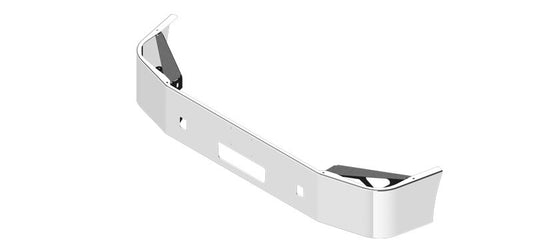 BUMPER FOR PETERBILT 384 SETBACK AXLE 2008-2015 12" TO 14" SETBACK AXLE CHROME WITH TOW HOLE & VENT HOLES AND LICENSE PLATE HOLES