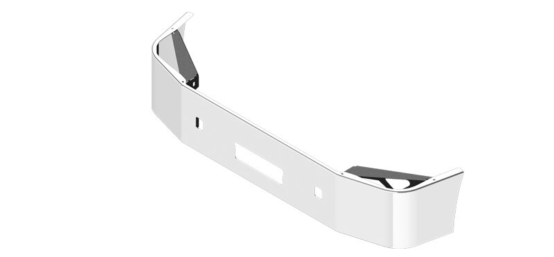 BUMPER FOR PETERBILT 384 SETBACK AXLE 2008-2015 16" SETBACK AXLE CHROME WITH TOW HOLE & VENT HOLES