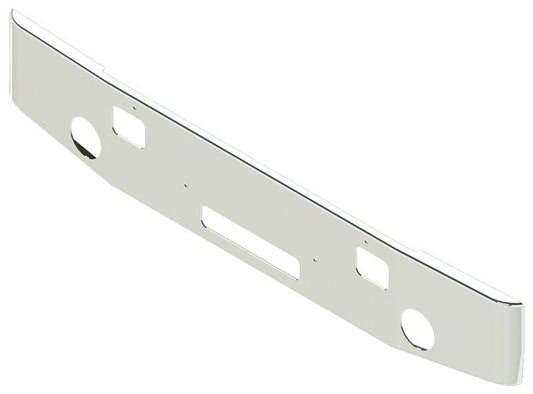 BUMPER FOR WESTERN STAR CABOVER 1977-1980 16" TAPER ROLLED END CHROME WITH ROUND FOG LIGHT HOLES & STEP HOLES & TOW HOLE